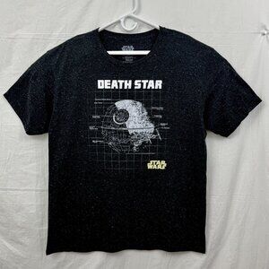 Star Wars Death Star Tie Fighters Tee Unisex XL Heathered Black Fifth Sun